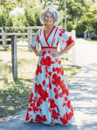 Katrina | Robe Maxi Imprimée Fleurs