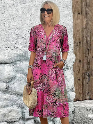 Dorina | V-Neck Dress with Print - North & Co. Canada