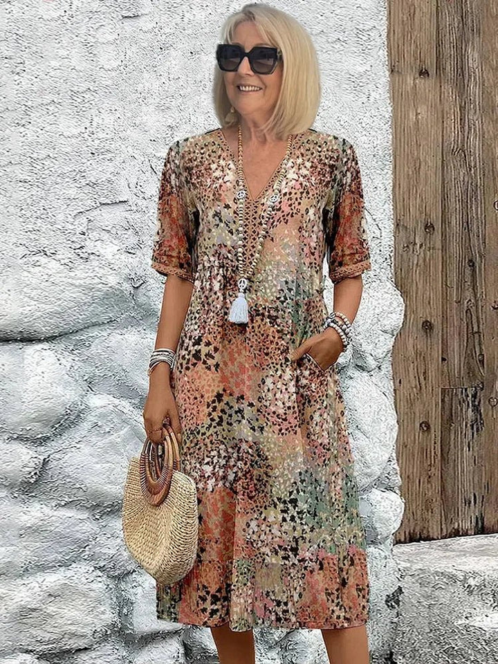 Dorina | Robe imprimée à encolure en V - North & Co. Canada