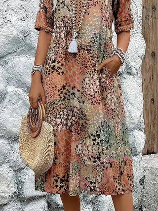 Dorina | V-Neck Dress with Print - North & Co. Canada