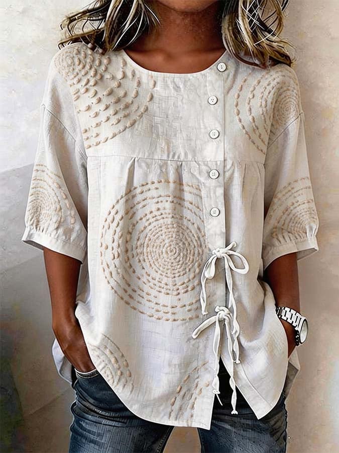 Emeline™ Haut en lin doux brodé - North & Co. Canada