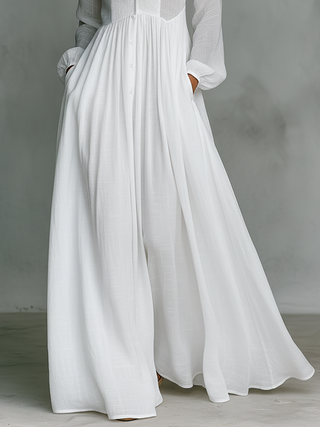 GLORIA™ - ROBE LONGUE EN LIN PATCHWORK