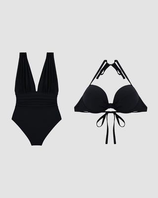 Finley™ | Maillot une pièce sculptant de luxe à encolure en V plongeante - North & Co. Canada