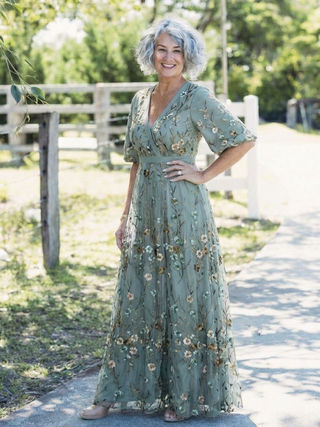 Emily | Robe Maxi Florale à Décolleté en V