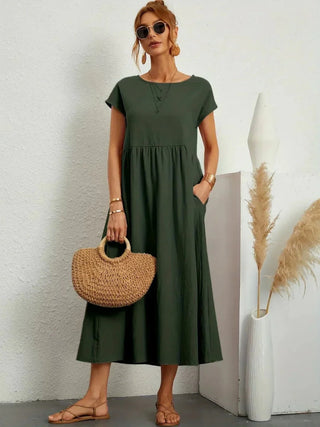 HEIKE | FLOWING MIDI DRESS OF TIMELESS ELEGANCE - North & Co. Canada