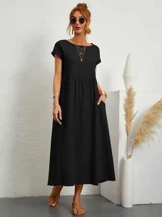 HEIKE | FLOWING MIDI DRESS OF TIMELESS ELEGANCE - North & Co. Canada