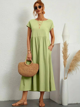 HEIKE | FLOWING MIDI DRESS OF TIMELESS ELEGANCE - North & Co. Canada