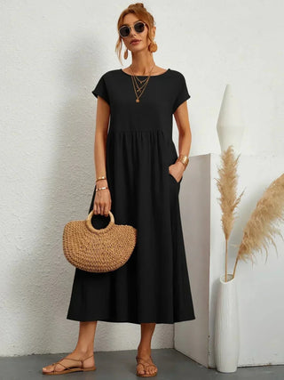 HEIKE | FLOWING MIDI DRESS OF TIMELESS ELEGANCE - North & Co. Canada