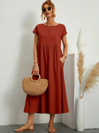 HEIKE | FLOWING MIDI DRESS OF TIMELESS ELEGANCE - North & Co. Canada