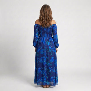 Judith | Robe Maxi Florale à Épaules Dégagées