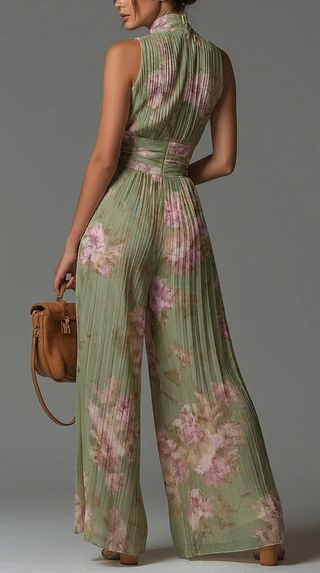 Rosie | Combinaison en Chiffon Floral Plissé