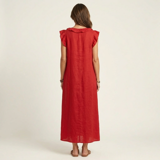 Josette | Robe Maxi à Volants et Décolleté en V