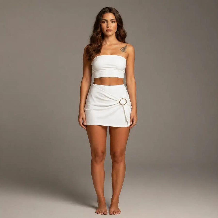 Iris™ | Metallic Pleated Mini Skirt
