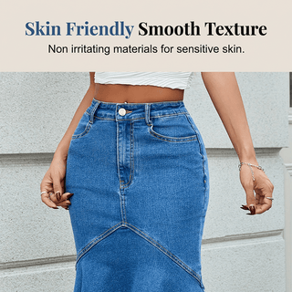 Ivessia - Jupe mi-longue en denim taille haute pour femme, coupe sirène - North & Co. Canada