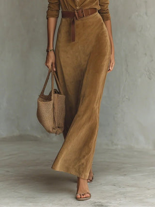 Juline™ | Robe longue à revers effet suède - North & Co. Canada