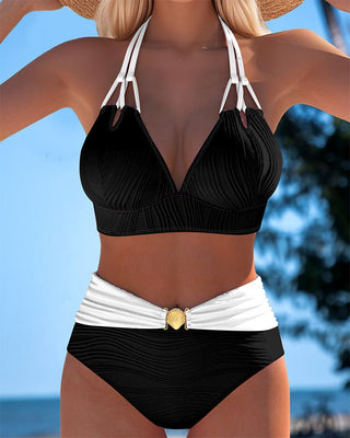 Lily™ | Maillot taille haute à doubles bretelles et couleur contrastante - North & Co. Canada