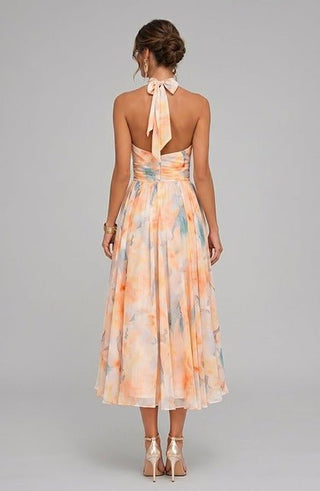 Lirenne™ | Robe à col licou à imprimé aquarelle – North & Co. Canada