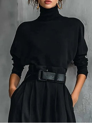 Lisa™ | Ensemble noir deux pièces avec ceinture - North & Co. Canada