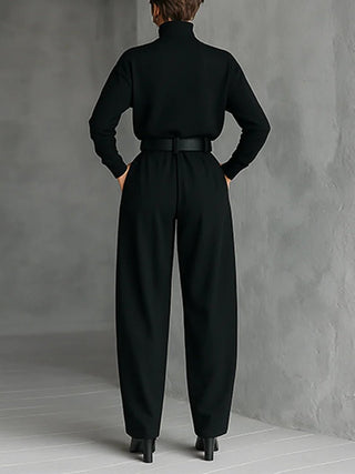 Lisa™ | Ensemble noir deux pièces avec ceinture - North & Co. Canada