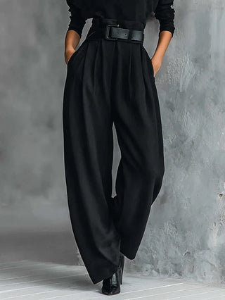 Lisa™ | Ensemble 2 pièces noir avec ceinture - North & Co. Canada