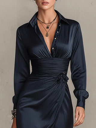 Marielle™ | Robe courte en satin avec nœud - North & Co. Canada