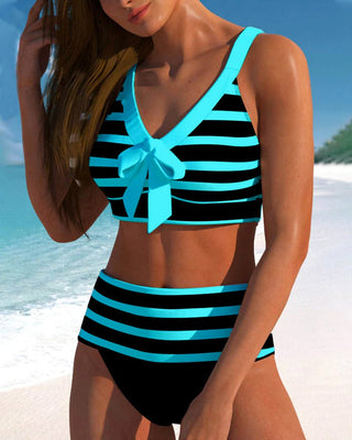 Marina™ | Bikini taille haute à rayures - North & Co. Canada