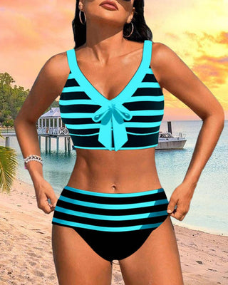 Marina™ | Bikini taille haute à rayures - North & Co. Canada