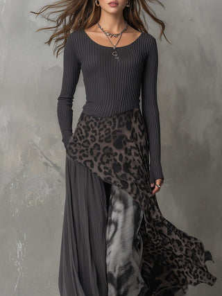 Martina | Robe longue de style bohème à imprimé léopard • S1 - North & Co. Canada