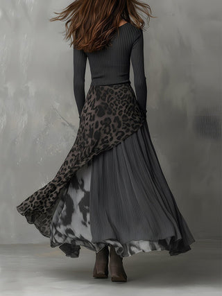 Martina | Robe longue de style bohème à imprimé léopard • S1 - North & Co. Canada