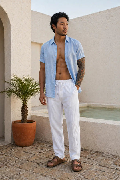 Massimo™ – Straight Leg Linen Trousers – North & Co. Canada