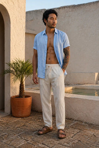 Massimo™ | Pantalon en lin à jambe droite – North & Co. Canada