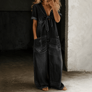 MAYA™ | COMBINAISON EN DENIM À JAMBES LARGES – North & Co. Canada
