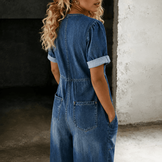 MAYA™ | COMBINAISON EN DENIM À JAMBES LARGES – North & Co. Canada