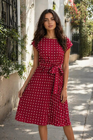 Maya™ | Robe à pois longueur genou – North & Co. Canada