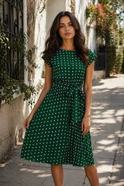 Maya™ – Knee-Length Polka Dot Dress – North & Co. Canada