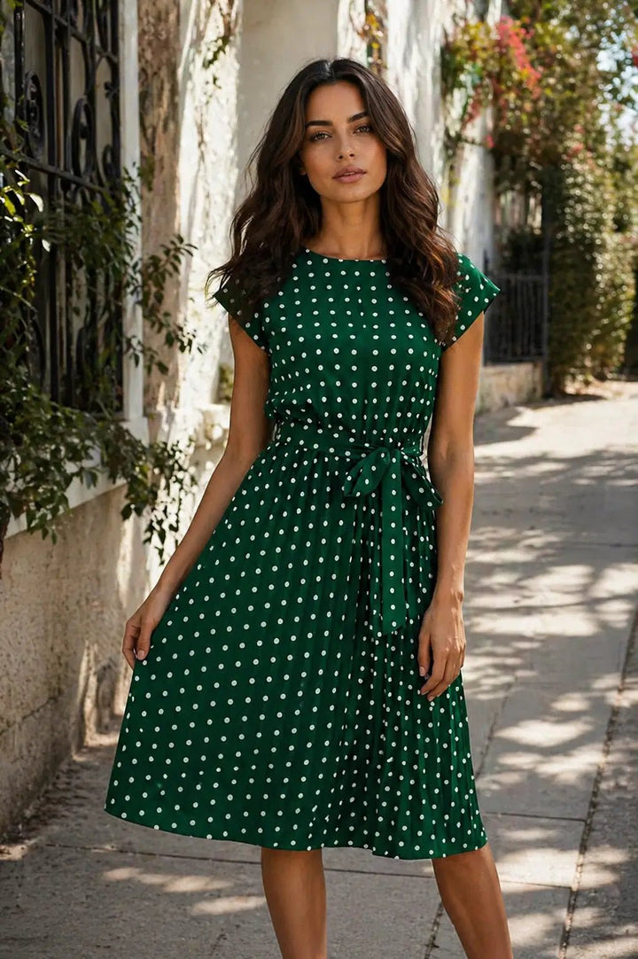 Maya™ | Robe à pois longueur genou – North & Co. Canada