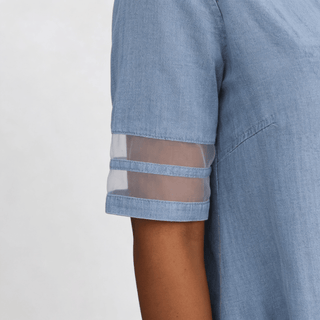 Noa™ | Robe-chemise en denim avec détails en filet – North & Co. Canada