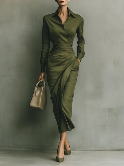 Noëlle™ | Robe longue vert armée - North & Co. Canada