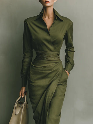 Noëlle™ | Robe longue vert militaire - North & Co. Canada