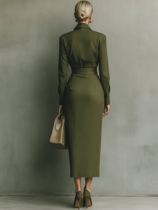 Noëlle™ | Robe longue vert militaire - North & Co. Canada