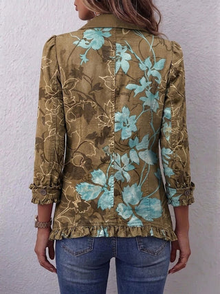 Sundara™ | Veste vintage florale à volants dégradé bohème