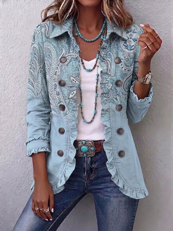 Estrella™ | Veste à volants imprimée paisley vintage