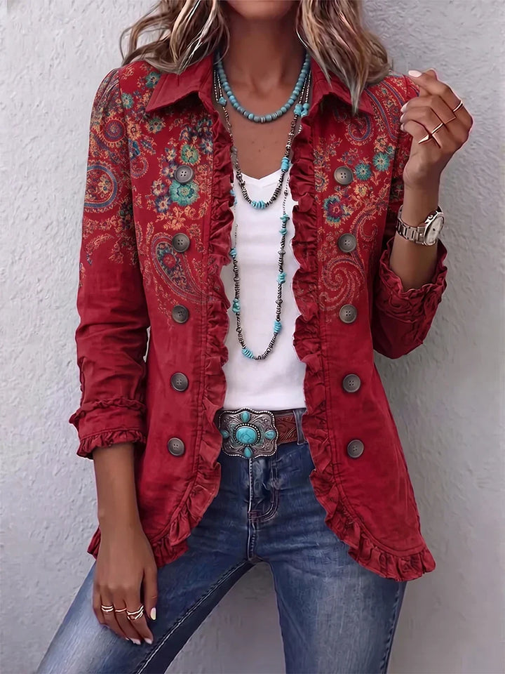 Fayrene™ | Veste Ruffle Paisley Bohème