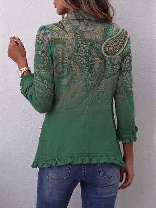 Jemara™ | Veste Froncée Imprimée Paisley Bohémien