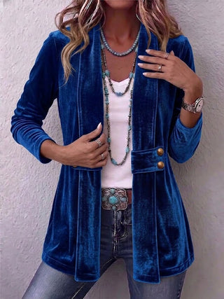 Holliwell™ | Veste ouverte à manches longues avec accent bouton vintage