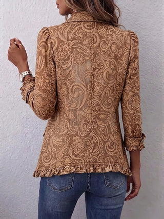 Vyclara™ | Veste à volants en imprimé floral vintage bohème