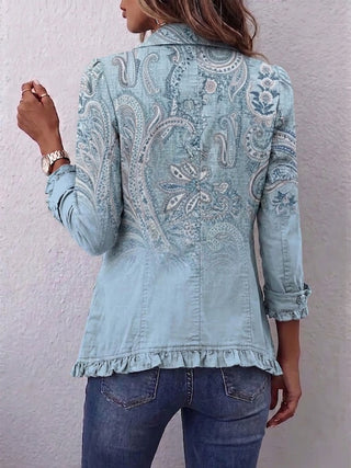 Estrella™ | Veste à volants imprimée paisley vintage