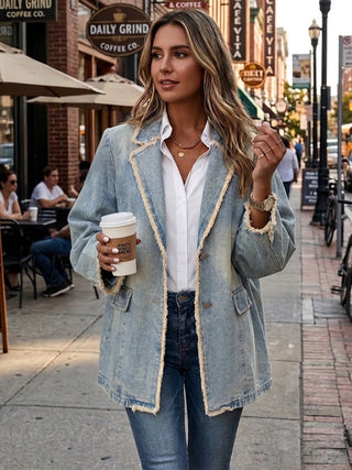 Dionne™ | Blazer surdimensionné de style vintage avec bords bruts