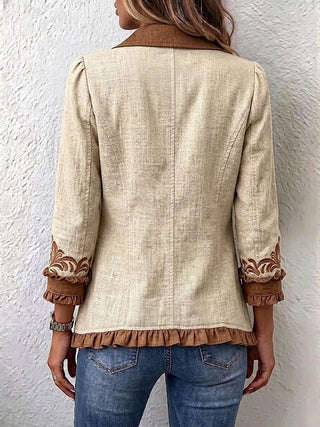 Dawncroft™ | Veste vintage bohémienne à volants floraux