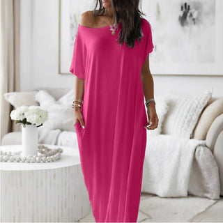 Oversized Asymmetric Off-Shoulder Casual Dress - North & Co. Canada